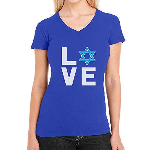 Love David Stern - Klasse Geschenk für Israel Fans Damen T-Shirt V-Ausschnitt Medium Blau von Shirtgeil