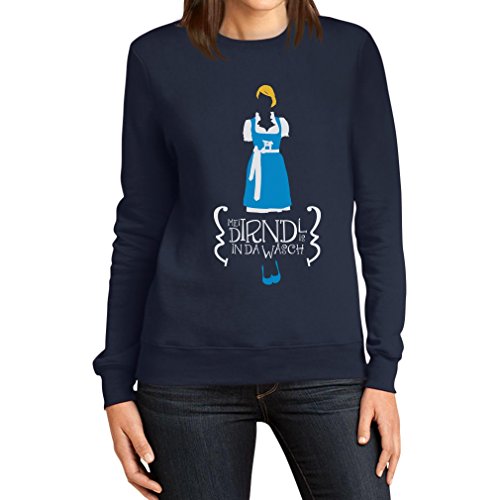 MEI Dirndl is In Da Wäsch - Oktoberfest Wiesn Outfit Frauen Sweatshirt Large Marineblau von Shirtgeil