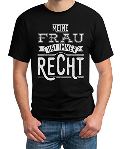 Meine Frau hat Immer recht - Witziges Geschenk für Männer T-Shirt 3XL Schwarz von Shirtgeil