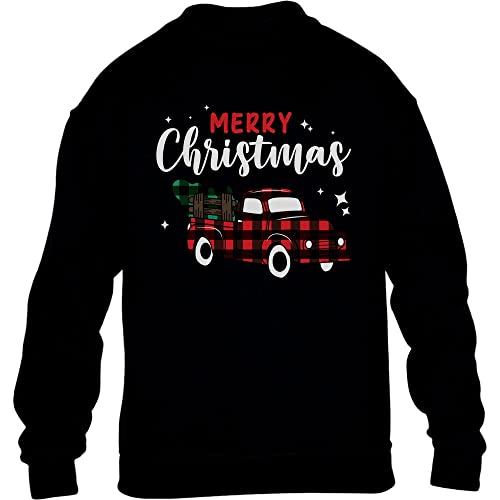 Merry Christmas Weihnachtstruck Weihnachtspullover Kinder Pullover Sweatshirt 140 Schwarz von Shirtgeil