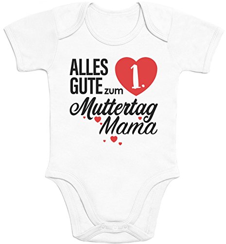 Shirtgeil Muttertagsgeschenk - Alles Gute zum 1. Muttertag Mama Baby Body Kurzarm-Body - 12-18M - Weiß von Shirtgeil