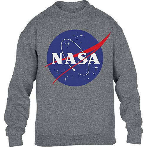 NASA Logo Space Raumfahrt Kinder Outfit Kinder Pullover Sweatshirt 104 Grau von Shirtgeil