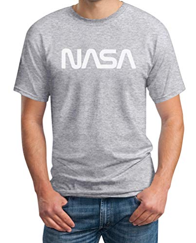 NASA Nerds & Geeks Motiv - Space Worm Logo Herren T-Shirt S Grau von Shirtgeil