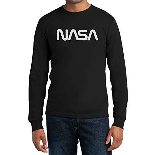 NASA Nerds & Geeks Motiv - Space Worm Logo Langarm T-Shirt Medium Schwarz von Shirtgeil