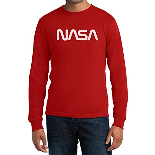 NASA Nerds & Geeks Motiv - Space Worm Logo Langarm T-Shirt Small Rot von Shirtgeil