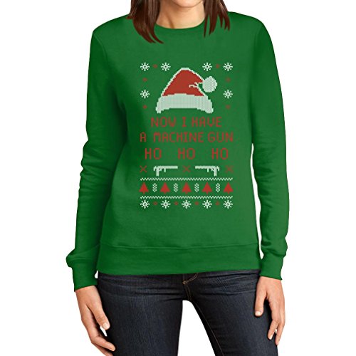 Now I Have A Machine Gun Ho Ho Ho Weihnachten Motiv Frauen Sweatshirt Medium Grün Now I Have A Machine Gun Ho Ho Ho Weihnachten Motiv Frauen Sweatshirt Medium Grün von Shirtgeil