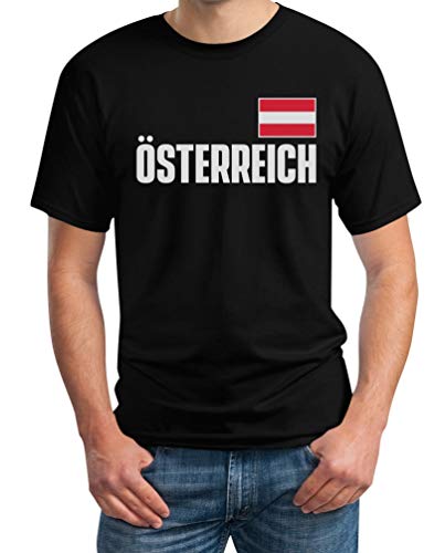 Österreich Fußball WM Fanshirt Trikot Herren T-Shirt 3XL Schwarz von Shirtgeil