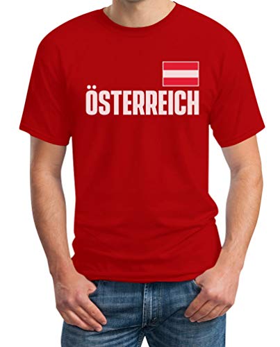 Österreich Fußball WM Fanshirt Trikot Herren T-Shirt 5XL Rot von Shirtgeil