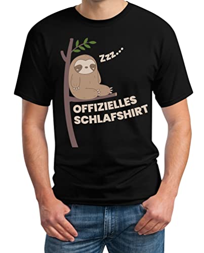 Offizielles Schlafshirt Zzz.. Faultier Geschenk Herren T-Shirt 4X-Large Schwarz von Shirtgeil