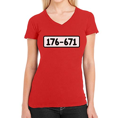 Panzerknacker Style Banditen Bande Kostüm Damen T-Shirt V-Ausschnitt Medium Rot von Shirtgeil