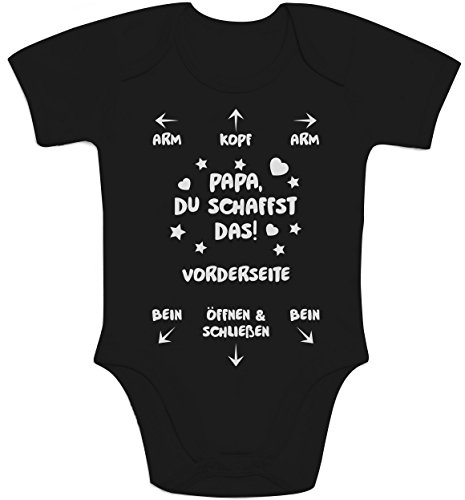 Shirtgeil Baby Body Papa - Du Schaffst Das - Witziger Strampler für Väter - Kurzarm- und Langarm-Bodys - Lustige Babykleidung mit Spruch - Vater Geschenk - Hochwertiger Babystrampler von Shirtgeil