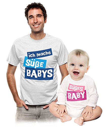 Partnerlook Ich Mache Süße Babys und Süßes Baby Herren T-Shirt & Babybody Mann 3XL / Baby 6-12 Monate von Shirtgeil