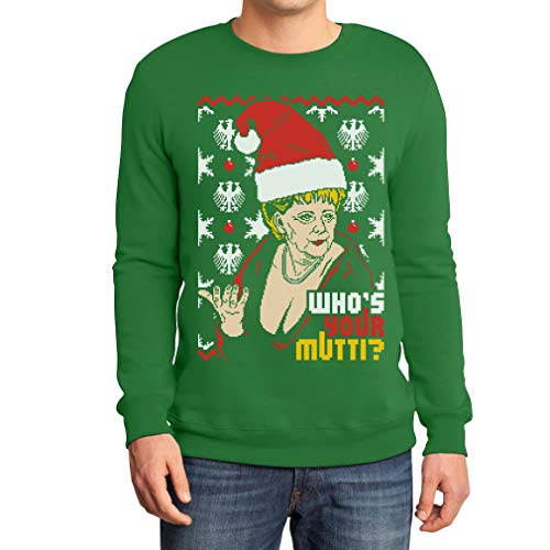 Pullover Herren Geiler Hässlicher Weihnachtspullover mit Angie - Who's Your Mutti? Sweatshirt XX-Large Grün Pullover Herren Geiler Hässlicher Weihnachtspullover mit Angie - Who's Your Mutti? Sweatshirt XX-Large Grün von Shirtgeil
