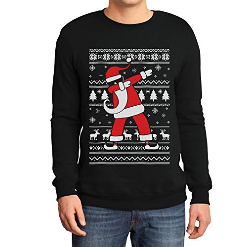 Pullover Herren Weihnachten Dab vom Weihnachtsmann Weihnachtspullover Xmas Pulli Sweatshirt Medium Schwarz von Shirtgeil