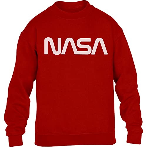 Pullover Jungen NASA Nerds & Geeks Motiv - Space Worm Logo Sweatshirt Mädchen 128 Rot von Shirtgeil