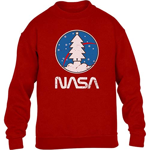 Pullover Jungen Xmas NASA Weihnachtspullover Zum Verschenken Kinder Sweatshirt 116 Rot von Shirtgeil