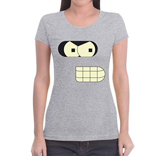 Roboter Frauen Faschingskostüme Karneval Kostüm Damen T-Shirt Slim Fit Small Grau von Shirtgeil