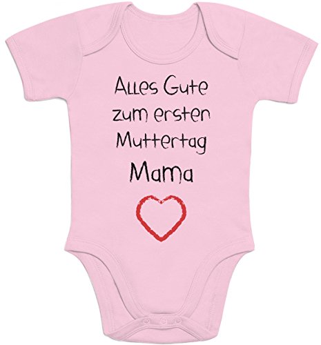 Shirtgeil Baby Body mit Spruch Mama Alles Gute zum ersten Muttertag Mama Herz Geschenk für Mama 12-18 Monate Rosa von Shirtgeil