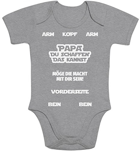 Shirtgeil Baby Body Junge Mädchen Papa, DU SCHAFFEN DAS Kannst Möge Die Macht Mit Dir Sein 0-3 Monate Grau von Shirtgeil