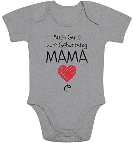 Shirtgeil Baby Body Kurzarm Alles Gute Zum Geburtstag Mama - Mutter Geschenk Baby Mädchen Junge 6-12 Monate Grau Shirtgeil Baby Body Kurzarm Alles Gute Zum Geburtstag Mama - Mutter Geschenk Baby Mädchen Junge 6-12 Monate Grau von Shirtgeil