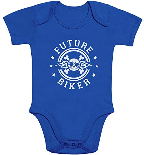 Shirtgeil Baby Body Kurzarm Future Biker - Geschenk Biker Baby Junge 0-3 Monate Blau von Shirtgeil