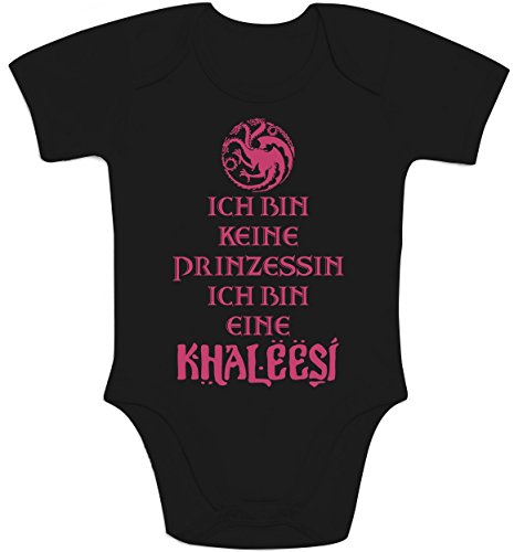 Shirtgeil Baby Body Mädchen mit Spruch GOT Ich Bin Keine Prinzessin, ich Bin eine Khaleesi 0-3 Monate Schwarz von Shirtgeil