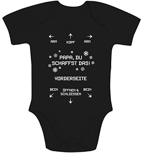Shirtgeil Baby Body Weihnachtsbody Papa Du Schaffst Das - Weihnachts Design für Neue Väter 0-3 Monate Schwarz von Shirtgeil
