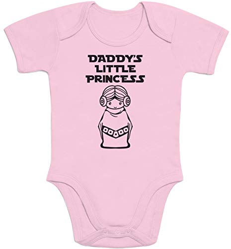 Shirtgeil Babybody mit Spruch - Daddy's Little Princess - Papas Prinzessin Baby Body - Kurzarm Body Mädchen Geschenke - Vater Geschenk Babystrampler - Strampler 0-3 Monate Rosa von Shirtgeil