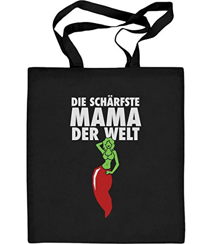 Shirtgeil Die Schärfste Mama der Welt - Geschenkidee für Mutter Jutebeutel Baumwolltasche One Size Schwarz von Shirtgeil