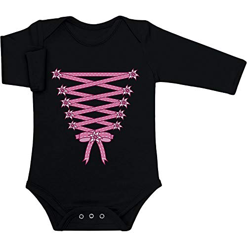 Shirtgeil Dirndl Ersatz - Oktoberfest Babys Baby Langarm Body 0-3 Monate Schwarz von Shirtgeil