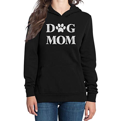 Shirtgeil Dog MOM - Frauendesign für Hundeliebhaber Damen Kapuzenpullover Hoodie Medium Schwarz von Shirtgeil