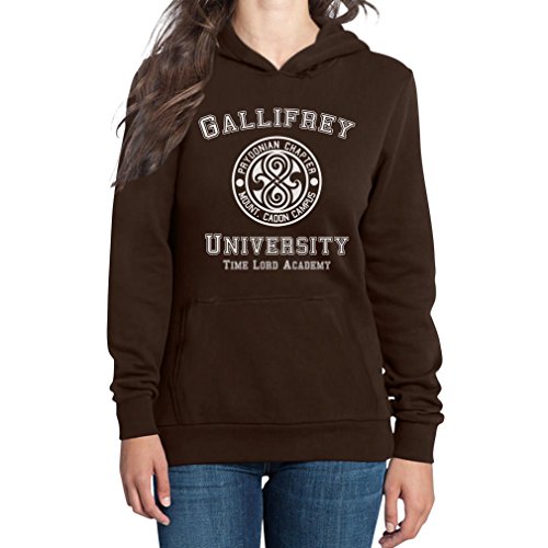 Shirtgeil Gallifrey University Damen Rosa Medium Kapuzenpullover Hoodie - Doctor Time Academy Who von Shirtgeil