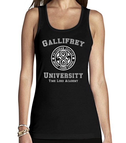 Shirtgeil Gallifrey University Damen Schwarz Small Tank Top - Doctor Time Academy Who von Shirtgeil