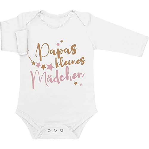 Shirtgeil Baby Body Langarm Geschenk für Papa - Papas Kleines Mädchen Baby Strampler Newborn Weiß von Shirtgeil