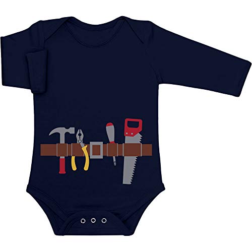 Shirtgeil Baby Body Langarm Jungen Handwerker Baby Halloween Kostüm Baby Junge 3-6 Monate Marineblau von Shirtgeil