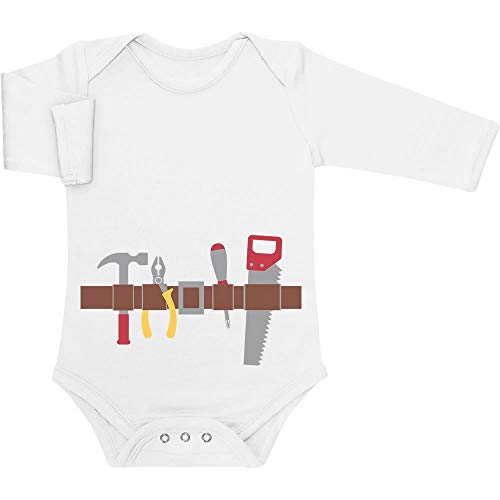 Shirtgeil Baby Body Langarm Jungen Handwerker Baby Halloween Kostüm Baby Junge 3-6 Monate Weiß von Shirtgeil