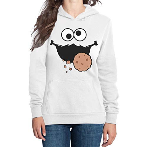 Shirtgeil Karneval Fasching Frauen Keksmonster Krümel Kostüm Damen Kapuzenpullover Hoodie Large Weiß von Shirtgeil