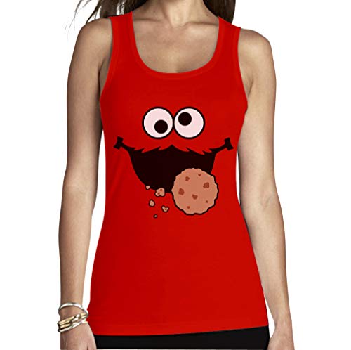 Shirtgeil Karneval & Fasching Frauen Keks-Monster Krümel Kostüm Frauen Tank Top Small Rot von Shirtgeil