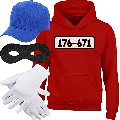 Shirtgeil Kids Panzerknacker Hoodie + MÜTZE + Maske + Handschuhe Kinder Kapuzenpullover Hoodie S Rot von Shirtgeil