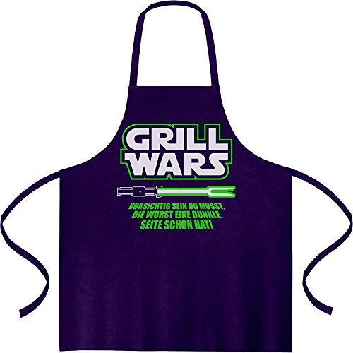 Shirtgeil Kochschürze Herren Geschenk für überirdische Grill Wars Grillschürze, Latzschürze One Size Lila von Shirtgeil