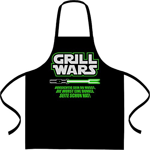 Shirtgeil Kochschürze Herren Geschenk für überirdische Grill Wars Grillschürze, Latzschürze One Size Schwarz von Shirtgeil