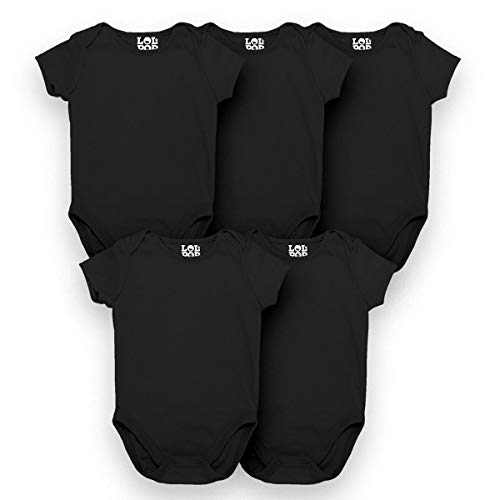 Shirtgeil LOL & PoP Unisex Baby Body Kurzarm im 5er Pack Baby Schwarz 12-18 Monate von Shirtgeil