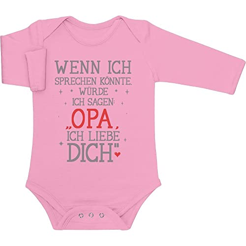 Shirtgeil Langarm Baby Body Opa ich liebe dich Babybody mit Spruch Opa Baby Strampler Newborn Rosa von Shirtgeil