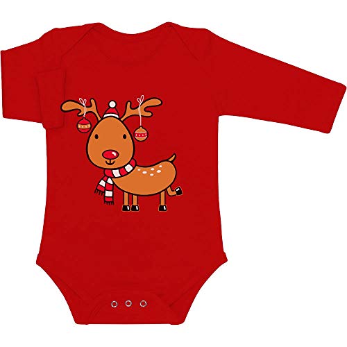 Shirtgeil Langarm Baby Body Weihnachten Baby Xmas Jingel Rentier Weihnachtsbody 12-18 Monate Rot von Shirtgeil