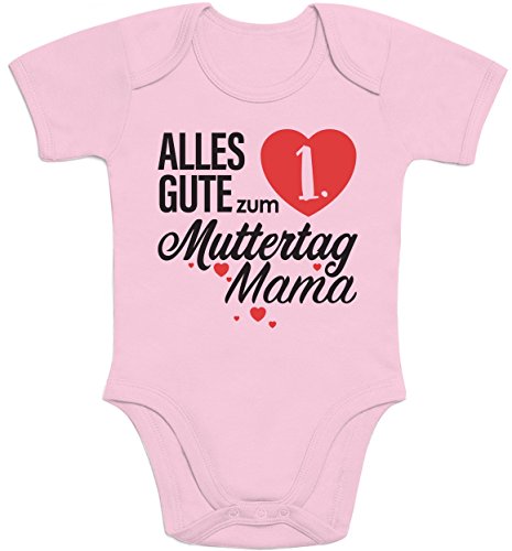 Shirtgeil Muttertagsgeschenk - Alles Gute zum 1. Muttertag Mama Baby Body Kurzarm-Body - 0-3M - Rosa von Shirtgeil