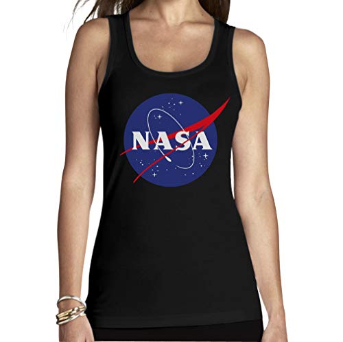 Shirtgeil NASA Logo Space Raumfahrt Damen Outfit Frauen Tank Top Medium Schwarz von Shirtgeil