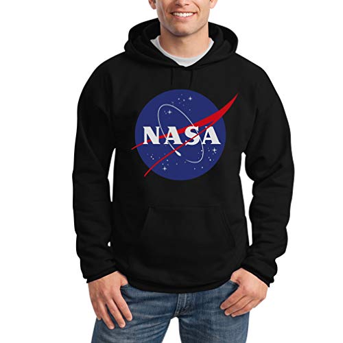 Shirtgeil NASA Logo Space Raumfahrt Herren Outfit Kapuzenpullover Hoodie Large Schwarz von Shirtgeil