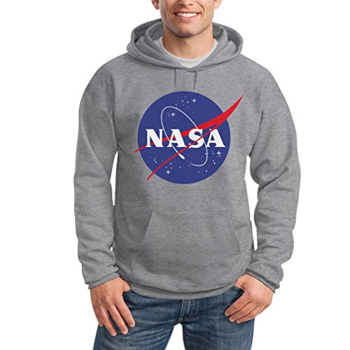 Shirtgeil NASA Logo Space Raumfahrt Herren Outfit Kapuzenpullover Hoodie Medium Grau von Shirtgeil