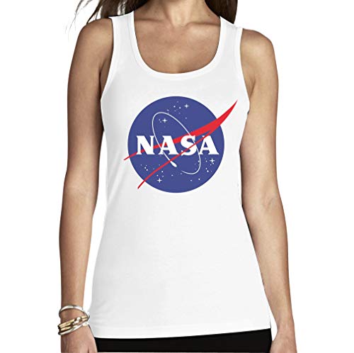 Shirtgeil NASA Logo Space Raumfahrt Damen Outfit Frauen Tank Top Medium Weiß von Shirtgeil