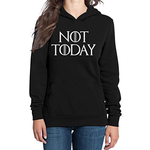 Shirtgeil NOT Today - GOT Serien Fan Damen Kapuzenpullover Hoodie Large Schwarz von Shirtgeil